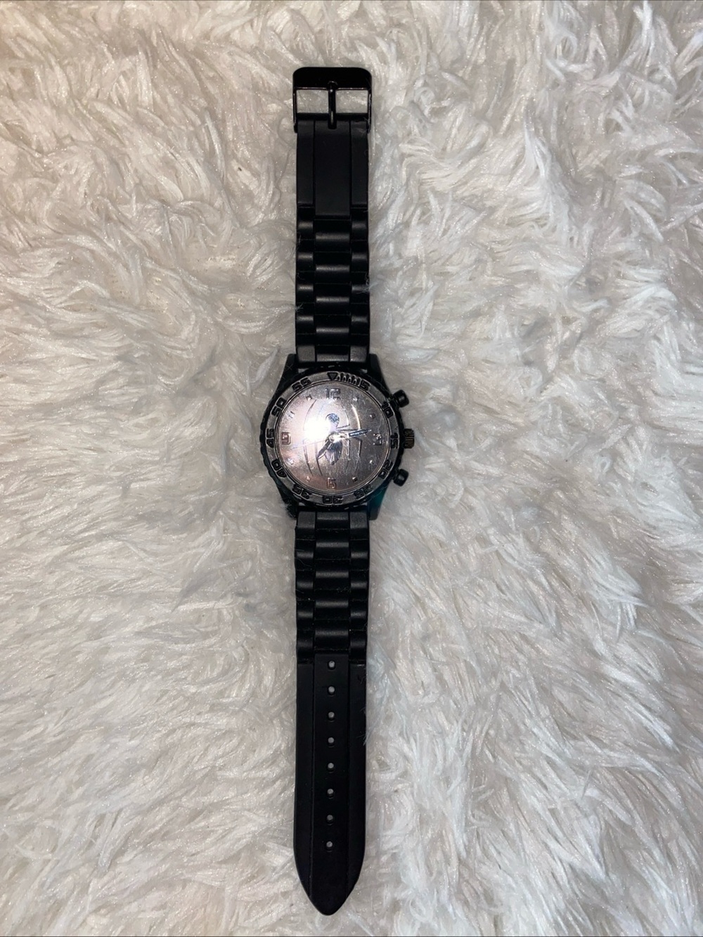 Spiderman Marvel Comics Black Silver Face Analog Watch